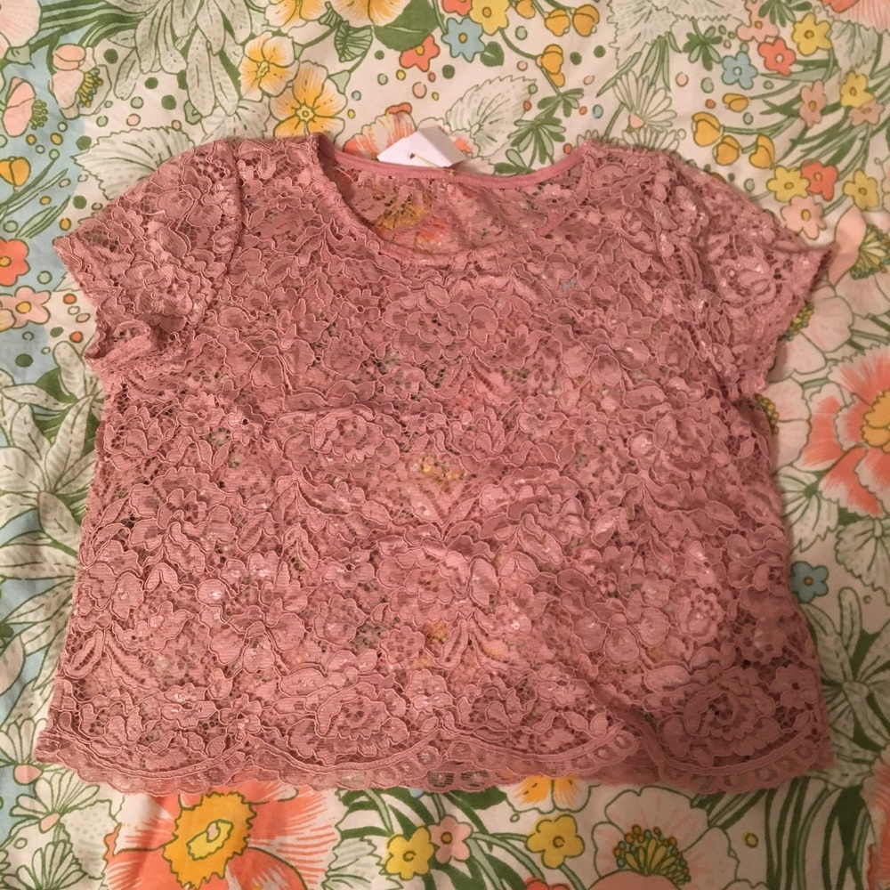 Pink lace top